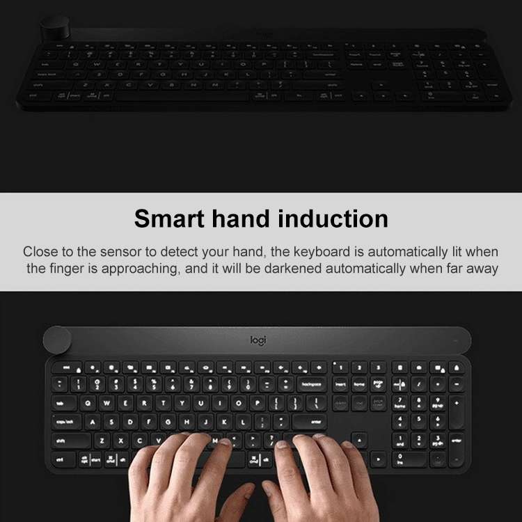 Logitech Craft Wireless Smart Bluetooth Dual Mode Silent Keyboard(Black)
