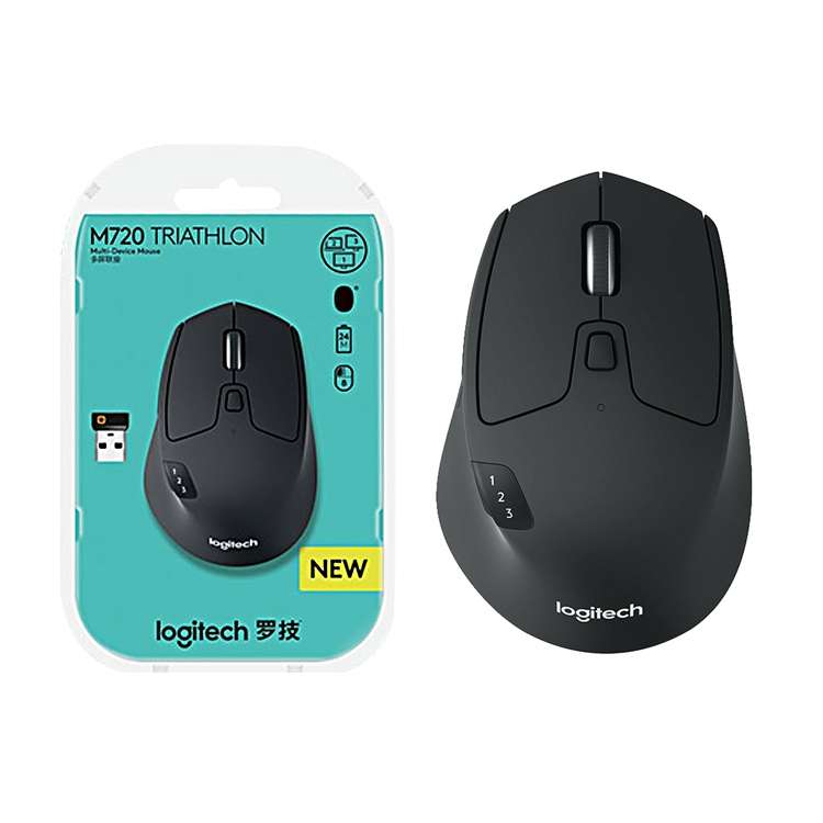 Logitech M720 1000DPI 2.4GHz Wireless Bluetooth Multimode Mouse (Black)