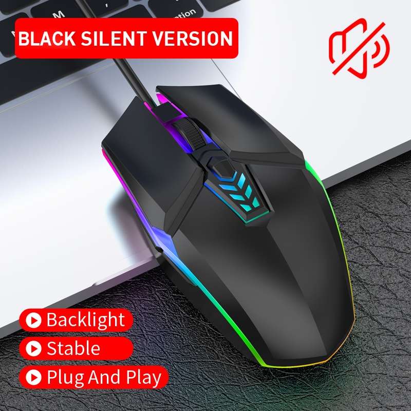 S700 Colorful Light USB Wired Office Gaming Mouse (Black)