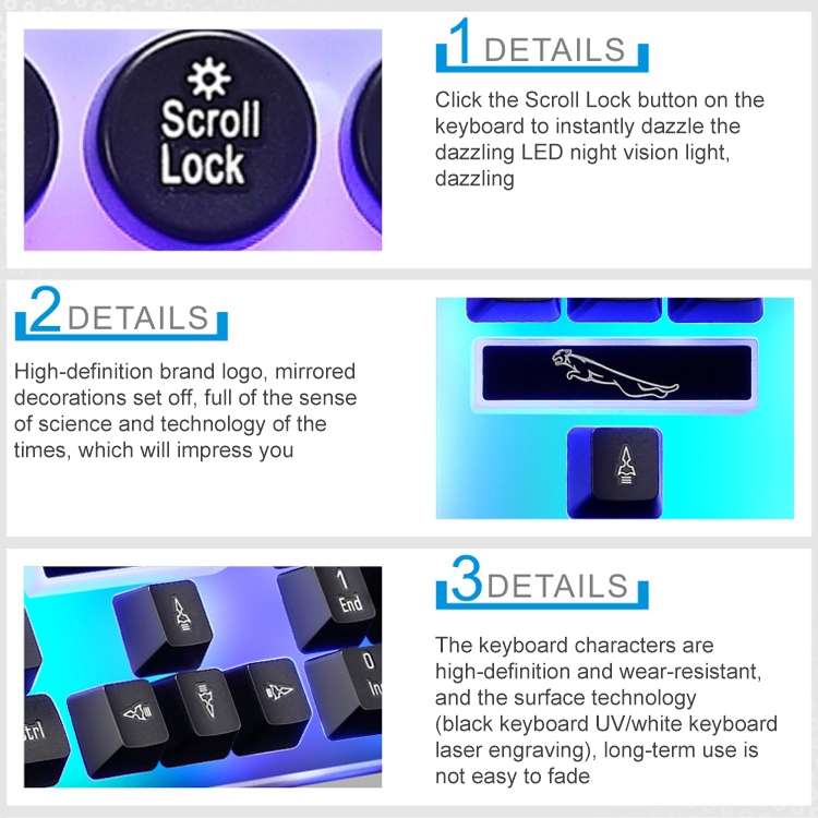 ZGB G21 Luminous Wired Keyboard + Mouse Set (Black)