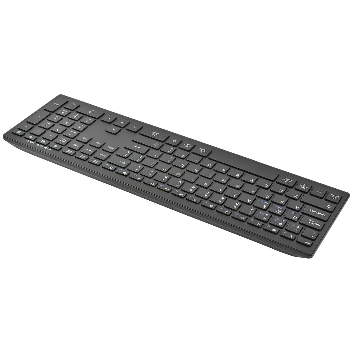 169 2.4Ghz + Bluetooth Dual Mode Wireless Keyboard, Compatible with iSO & Android & Windows (Black)
