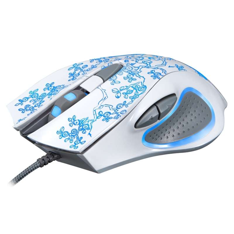 ZGB 169 USB 2400DPI Four-speed Adjustable LED Backlight Wired Optical E-sport Gaming M ... (White)