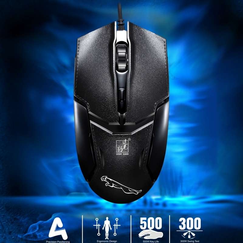 Chasing Leopard 179 USB 1600DPI Three-speed Adjustable Wired Optical Gaming Mouse, Len ... (Black)