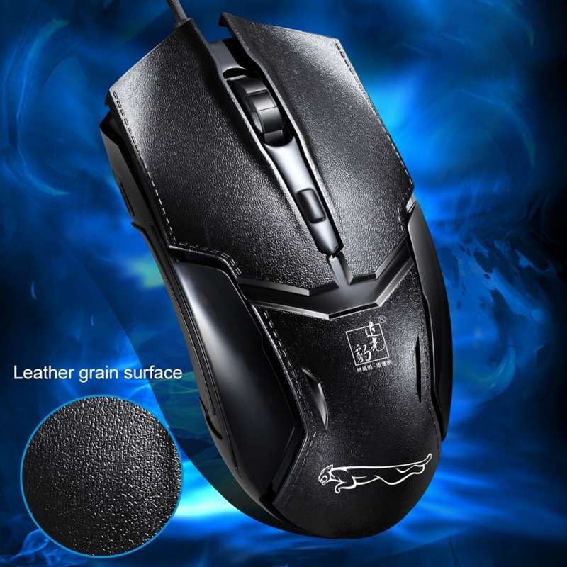 Chasing Leopard 179 USB 1600DPI Three-speed Adjustable Wired Optical Gaming Mouse, Len ... (Black)