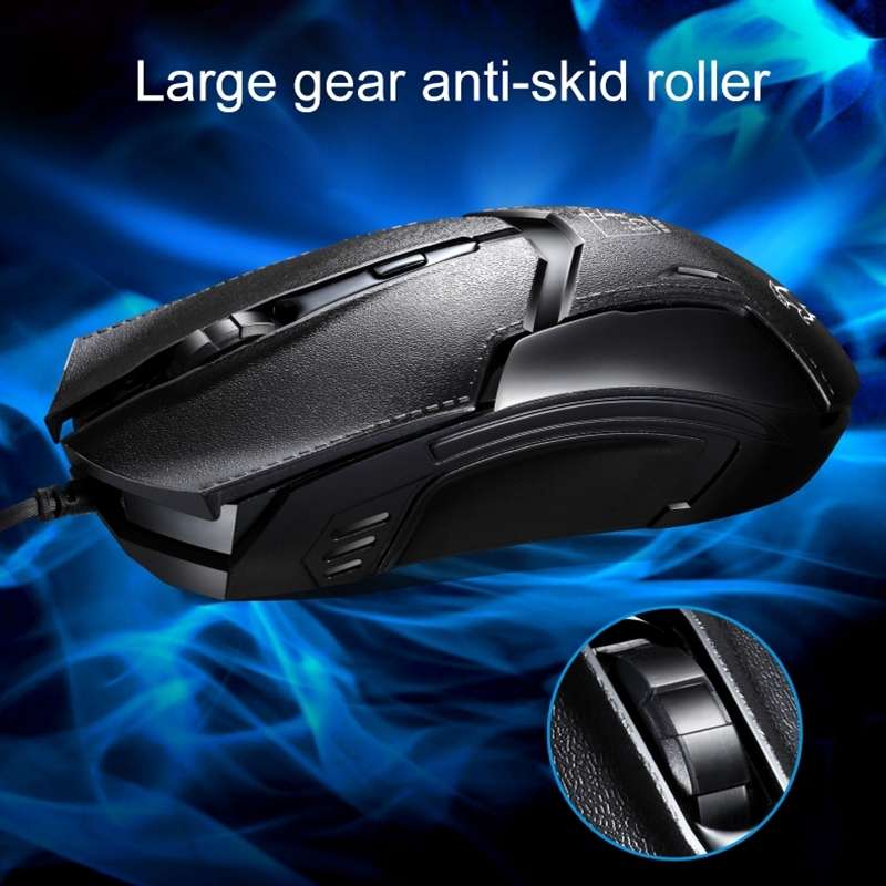 Chasing Leopard 179 USB 1600DPI Three-speed Adjustable Wired Optical Gaming Mouse, Len ... (Black)