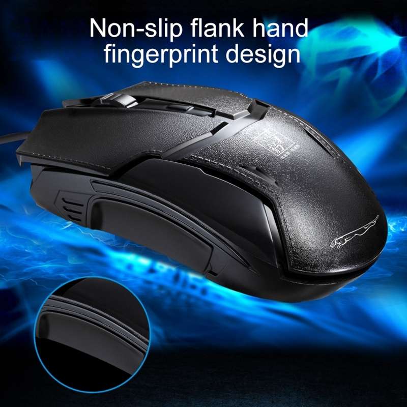 Chasing Leopard 179 USB 1600DPI Three-speed Adjustable Wired Optical Gaming Mouse, Len ... (Black)