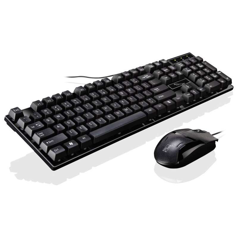 Chasing Leopard Q17 104 Keys USB Wired Suspension Gaming Office Keyboard + Wired Symme ... (Black)