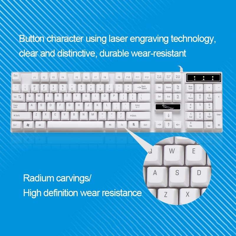 Chasing Leopard Q17 104 Keys USB Wired Suspension Gaming Office Keyboard + Wired Symme ... (Black)