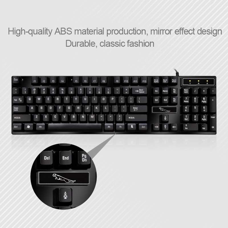 Chasing Leopard Q17 104 Keys USB Wired Suspension Gaming Office Keyboard + Wired Symme ... (White)