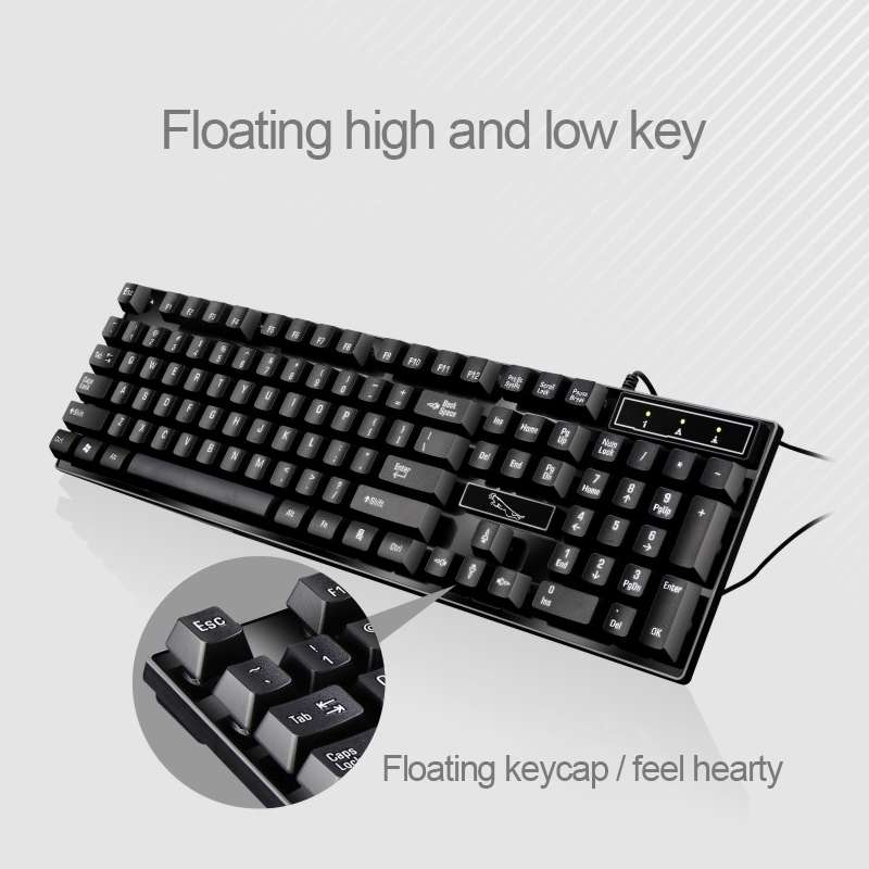 Chasing Leopard Q17 104 Keys USB Wired Suspension Gaming Office Keyboard + Wired Symme ... (White)