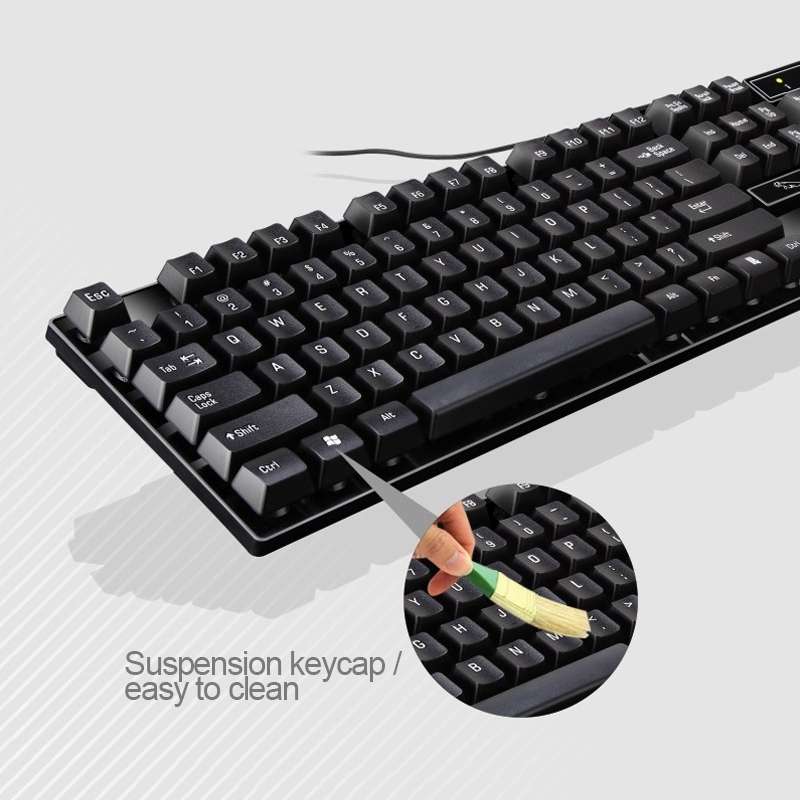 Chasing Leopard Q17 104 Keys USB Wired Suspension Gaming Office Keyboard + Wired Symme ... (White)