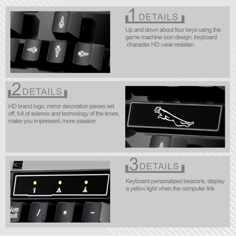 Chasing Leopard Q17 104 Keys USB Wired Suspension Gaming Office Keyboard + Wired Symme ... (White)
