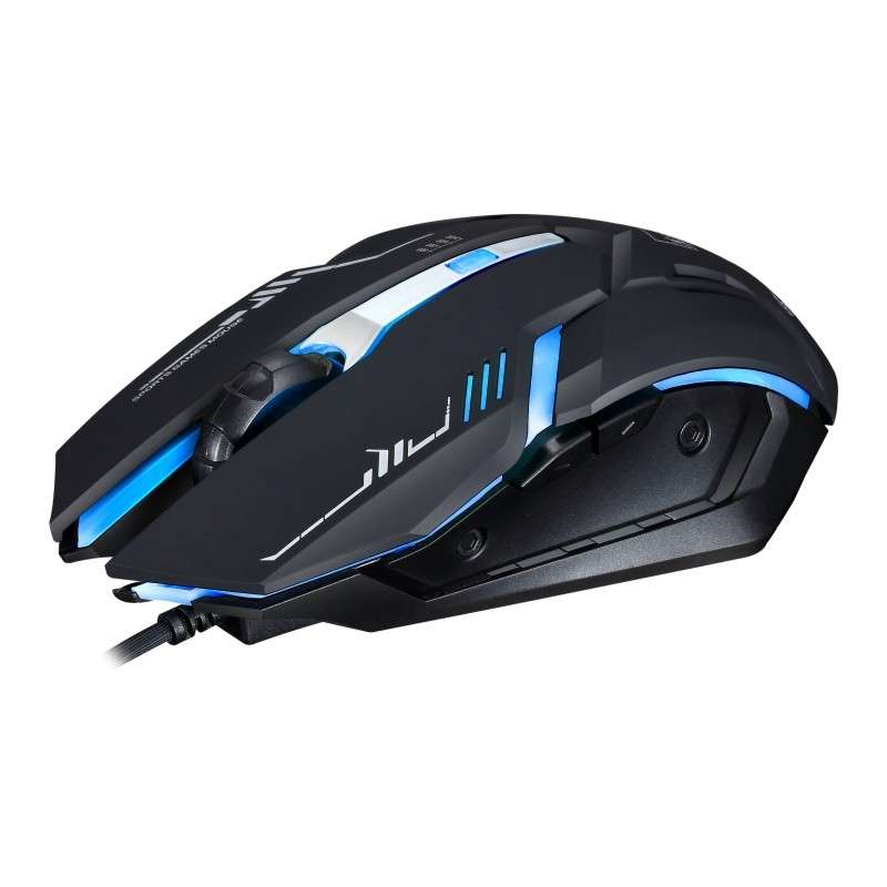 Chasing Leopard V17 USB 2400DPI Four-speed Adjustable Line Pattern Wired Optical Gamin ... (Black)