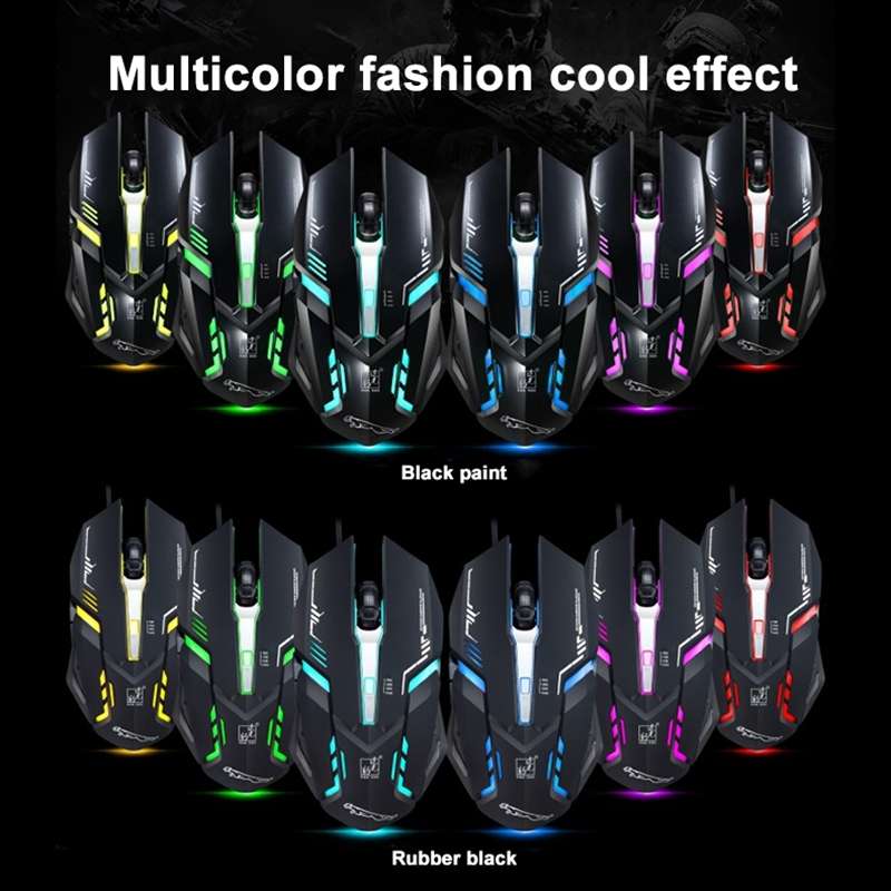 Chasing Leopard V17 USB 2400DPI Four-speed Adjustable Line Pattern Wired Optical Gamin ... (Black)