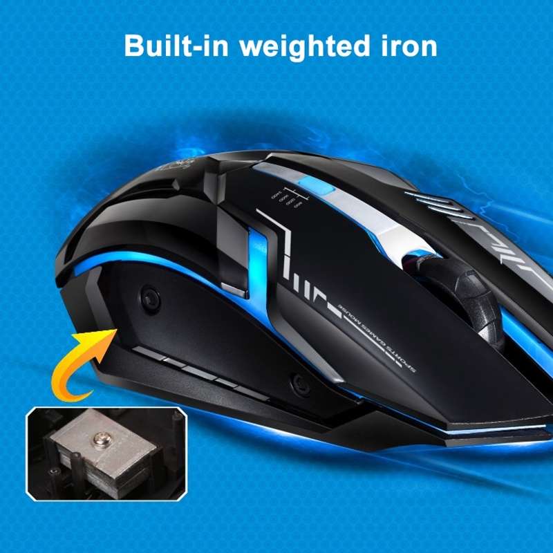 Chasing Leopard V17 USB 2400DPI Four-speed Adjustable Line Pattern Wired Optical G ... (Jet Black)