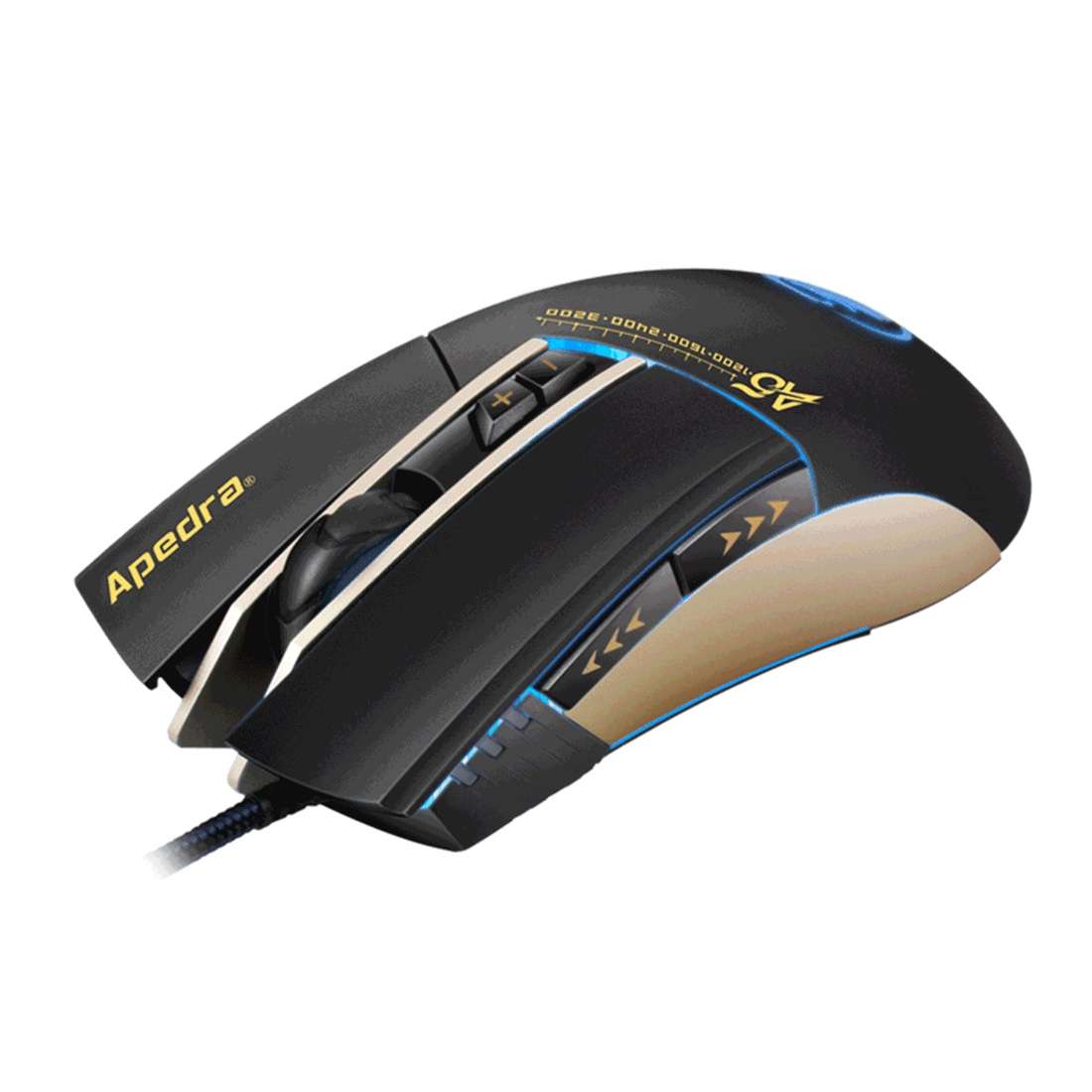 Apedra iMICE A5 High Precision Gaming Mouse LED four color controlled breathing light ... (Black)