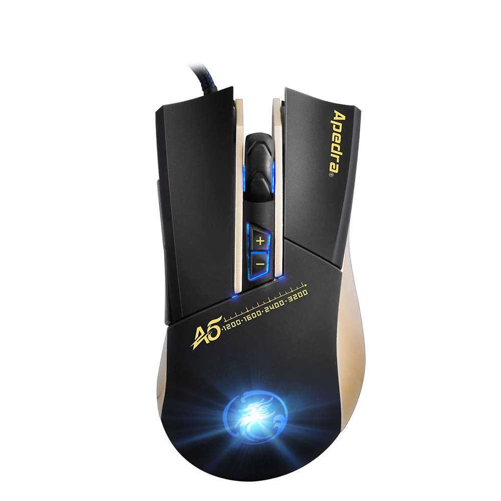Apedra iMICE A5 High Precision Gaming Mouse LED four color controlled breathing light ... (Black)