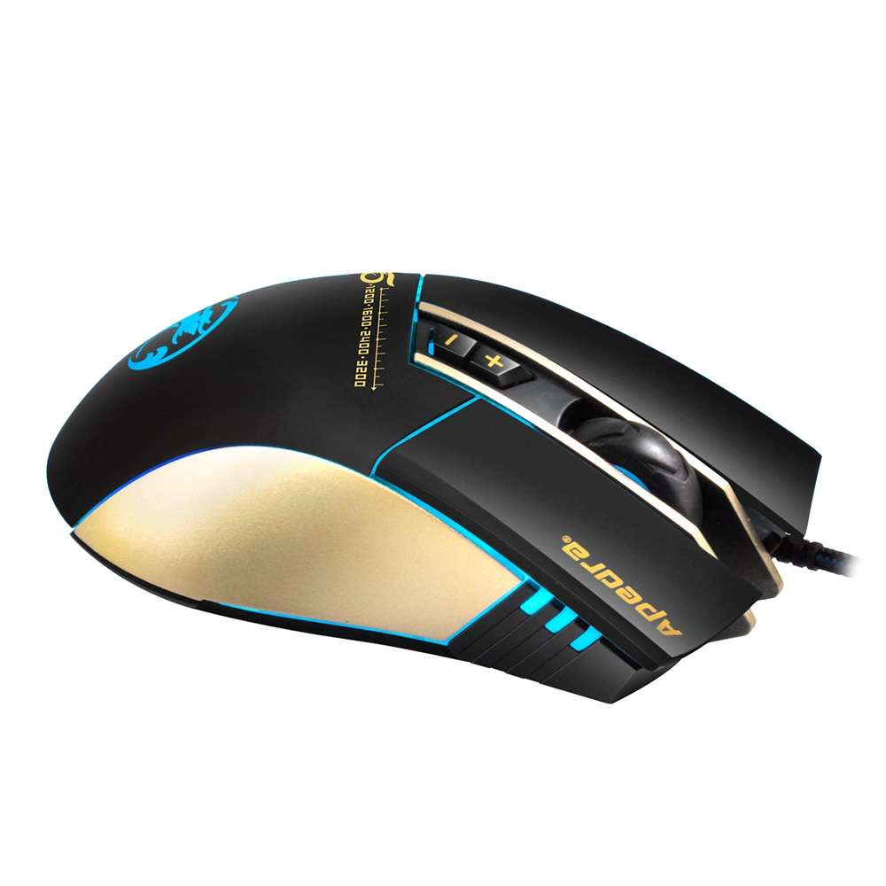 Apedra iMICE A5 High Precision Gaming Mouse LED four color controlled breathing light ... (Black)