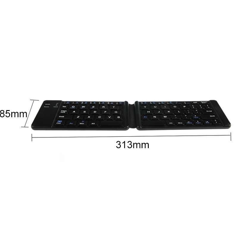 K018 USB Charging Foldable 67 Keys Bluetooth Wireless Keyboard (Black)