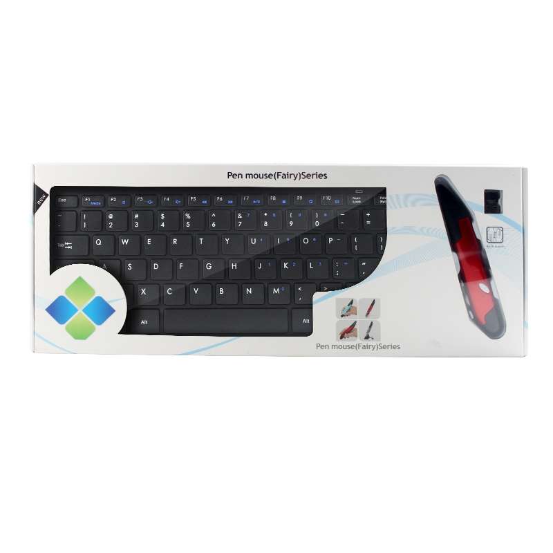 KM-808 2.4GHz Wireless Multimedia Keyboard + Wireless Optical Pen Mouse with USB Receiver Set for Co