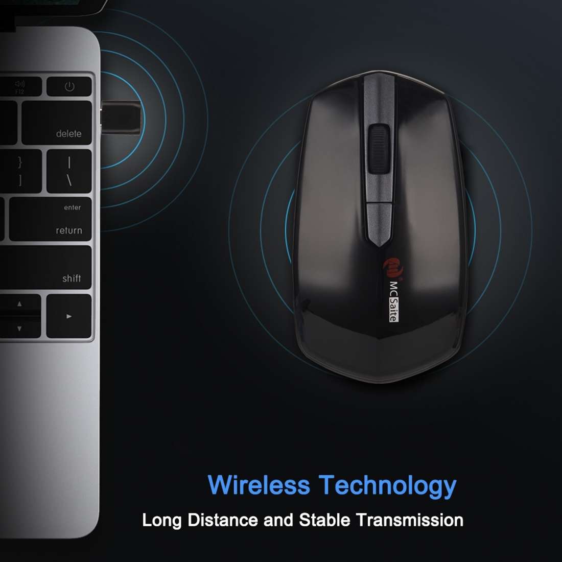 MCSaite MC-369AG USB-C / Type-C 1600DPI Three-speed Adjustable 4-button Wireless Optical Mouse