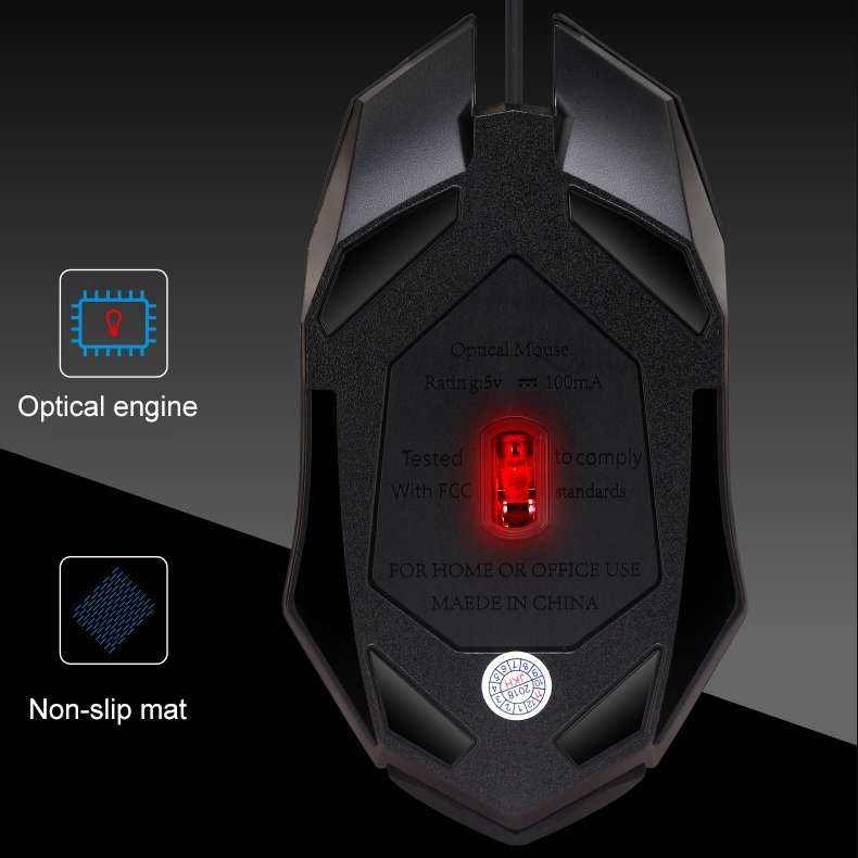 Chasing Leopard K2 USB LED Backlight 1600DPI Three-speed Adjustable Wired Optical Gaming Mouse, Le