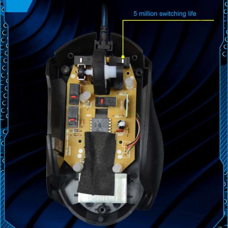Chasing Leopard T7 USB 6-keys 2400DPI Three-speed Adjustable Backlight Wired Optical Gaming Mouse