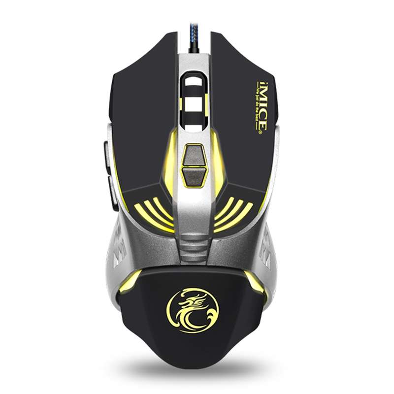 iMICE V5 USB 7 Buttons 4000 DPI Wired Optical Colorful Backlight Gaming Mouse for Comp ... (Black)