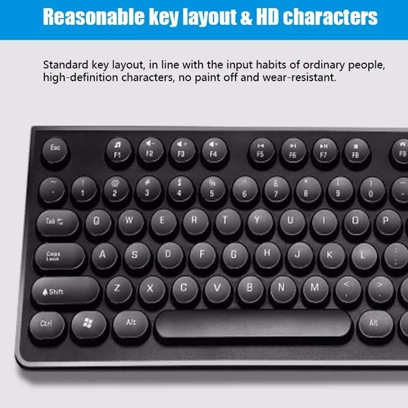 ZGB S500 Round Key USB Wired Computer Keyboard (Black)