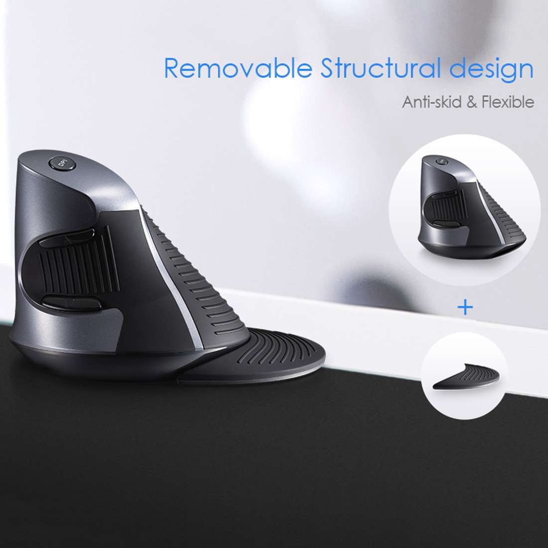 DELUX M618GX Wireless Ergonomic Vertical Mouse 1600DPI Optical Mouse