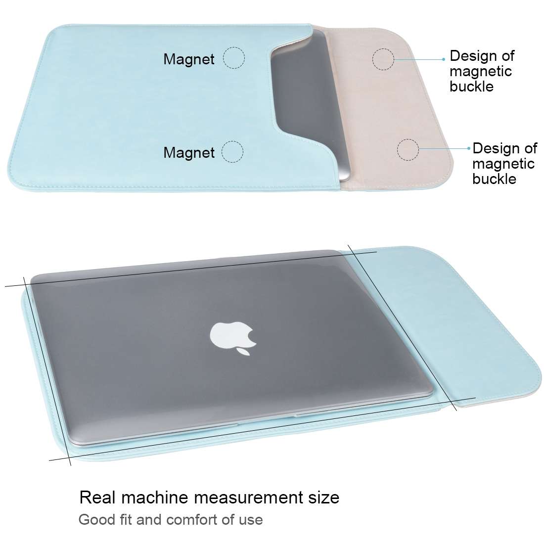 15.4 inch PU + Nylon Laptop Bag Case Sleeve Notebook Carry Bag