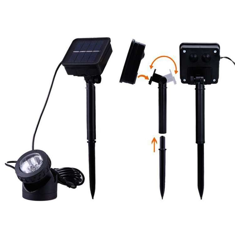 Two Heads LED Outdoor Waterproof Solar Underwater Spotlight Floodlight