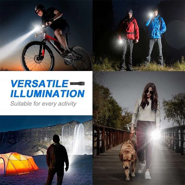 Short Style Micro USB Charging Outdoor Waterproof P70 + COB LED Flashlight, Support Power Display