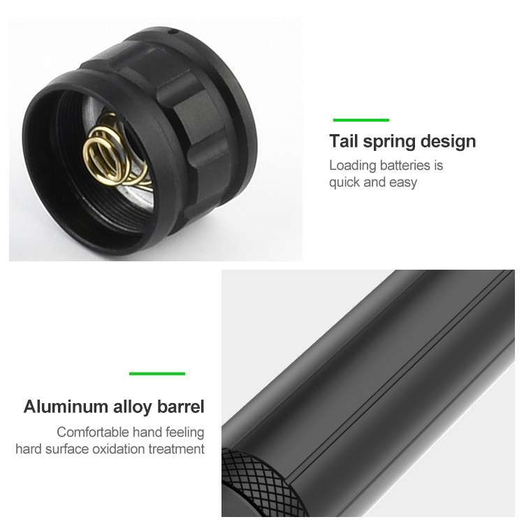 Short Style Micro USB Charging Outdoor Waterproof P70 + COB LED Flashlight, Support Power Display
