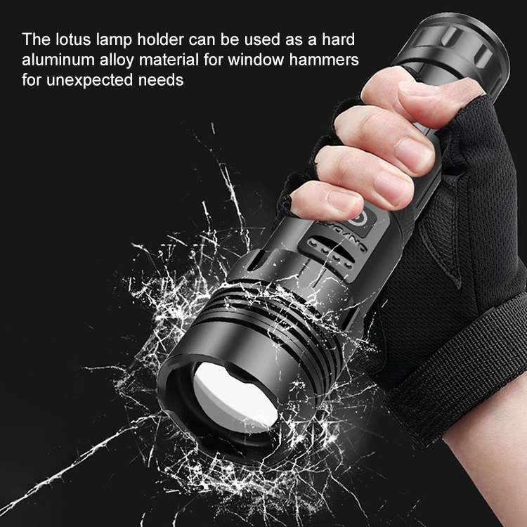Short Style Micro USB Charging Outdoor Waterproof P70 + COB LED Flashlight, Support Power Display