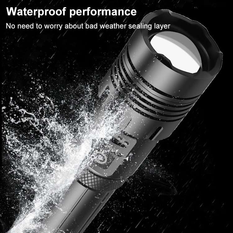 Short Style Micro USB Charging Outdoor Waterproof P70 + COB LED Flashlight, Support Power Display