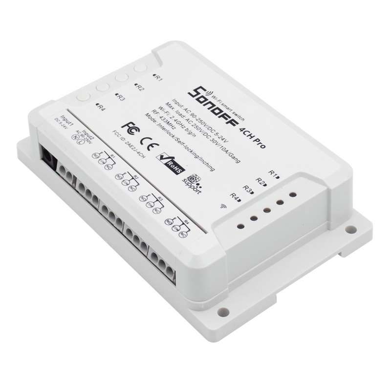 Sonoff 4CH Pro 433MHz Remote Control + WiFi Smart Timer Switch, Interlock / Self-locking, 3 Workin