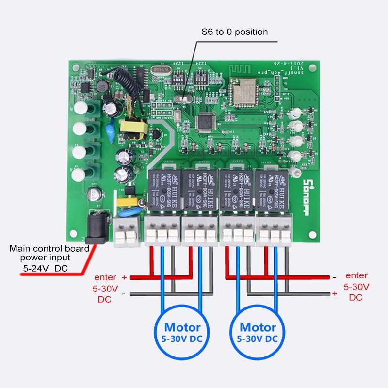 Sonoff 4CH Pro 433MHz Remote Control + WiFi Smart Timer Switch, Interlock / Self-locking, 3 Workin