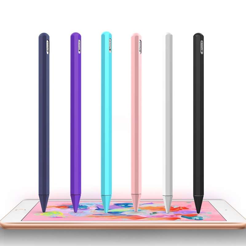 Stylus Pen Silica Gel Protective Case for Apple Pencil 2 (Blue)