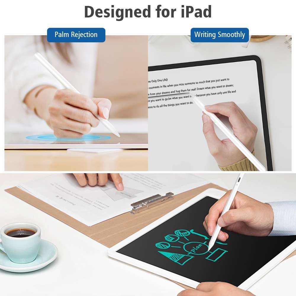 Magnetic Palm Rejection Active Capacitive Stylus for iPad / iPad Pro (2018 and above)