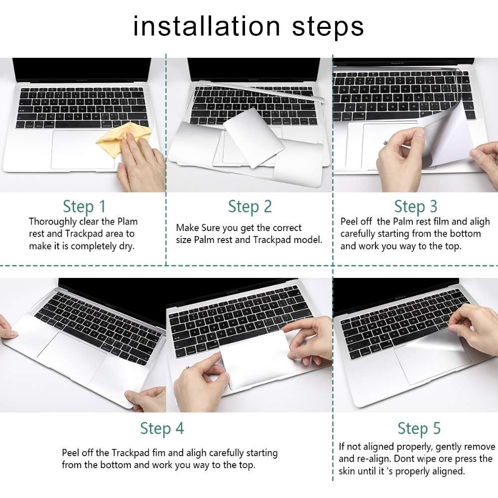Palm & Trackpad Protector Full Sticker for MacBook Pro 13 (A2338 / A2251 / A2289)(Silver)