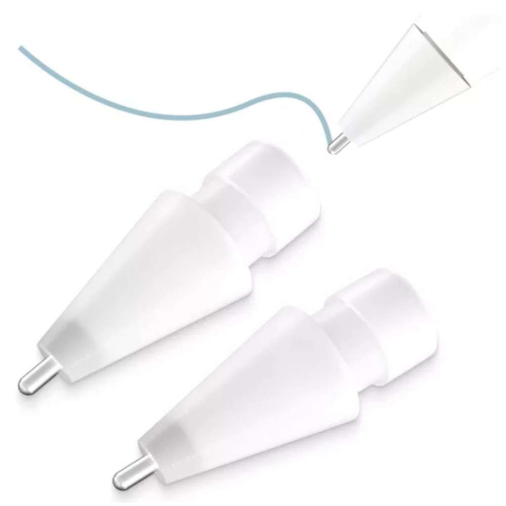 M2 Short Metal Pen Tip for Apple Pencil 1 / 2 (White)