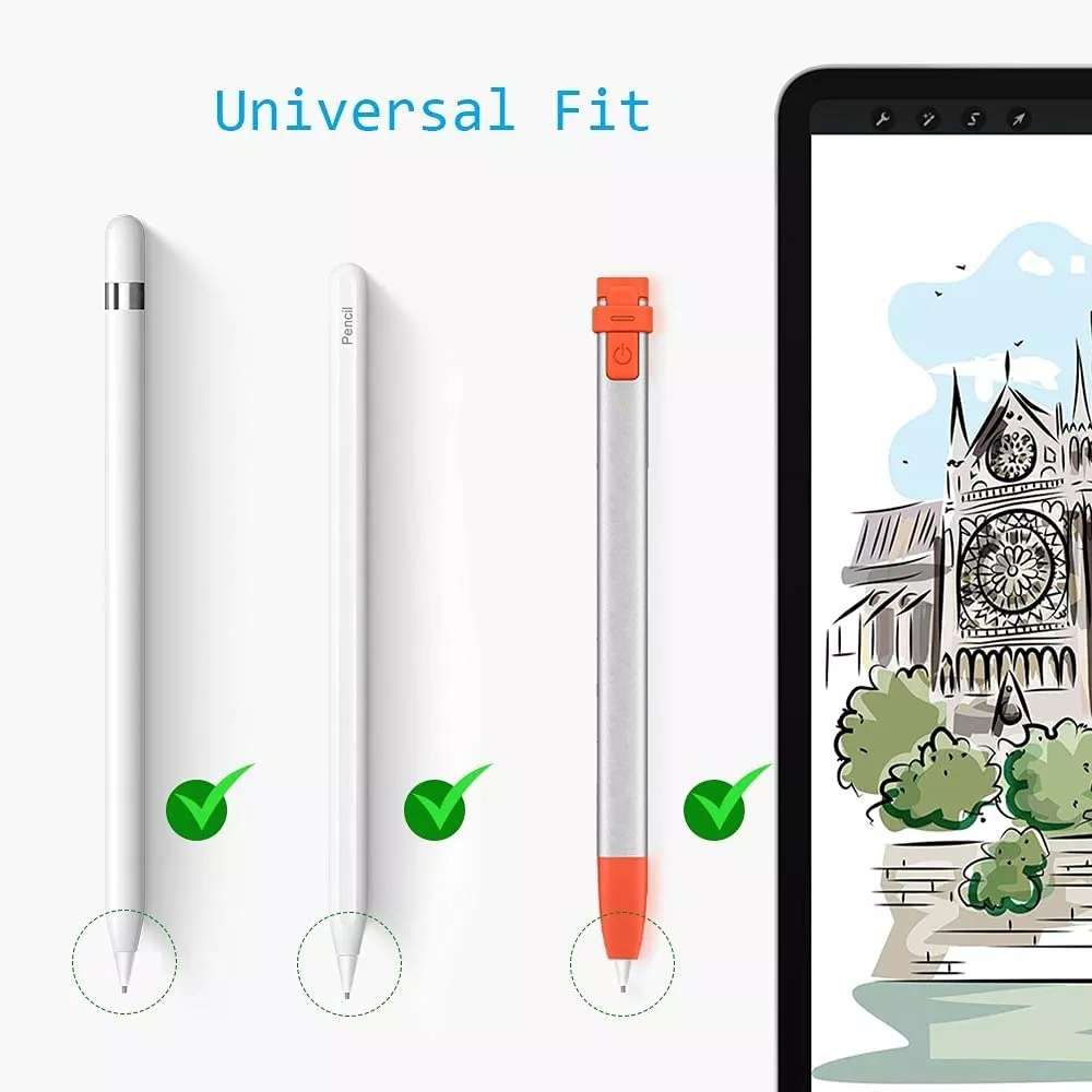M2 Short Metal Pen Tip for Apple Pencil 1 / 2 (White)