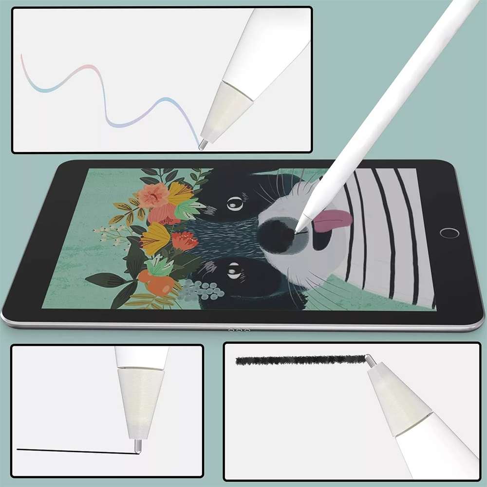 M2 Short Metal Pen Tip for Apple Pencil 1 / 2 (White)