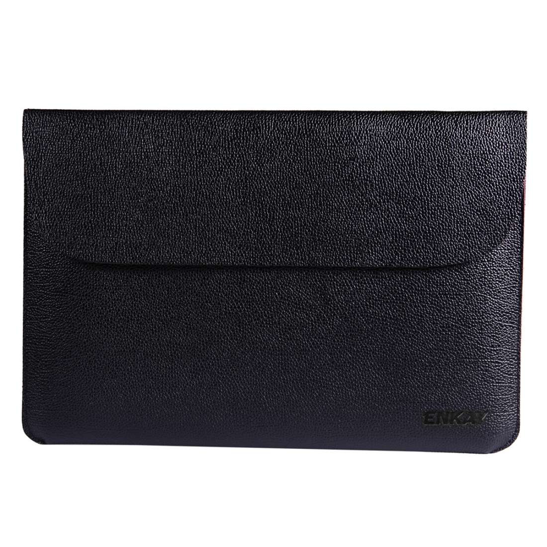 ENKAY Cross-Section Ultra-light Ultra-thin PU Leather Liner Bag Computer Bag Protectiv ... (Black)