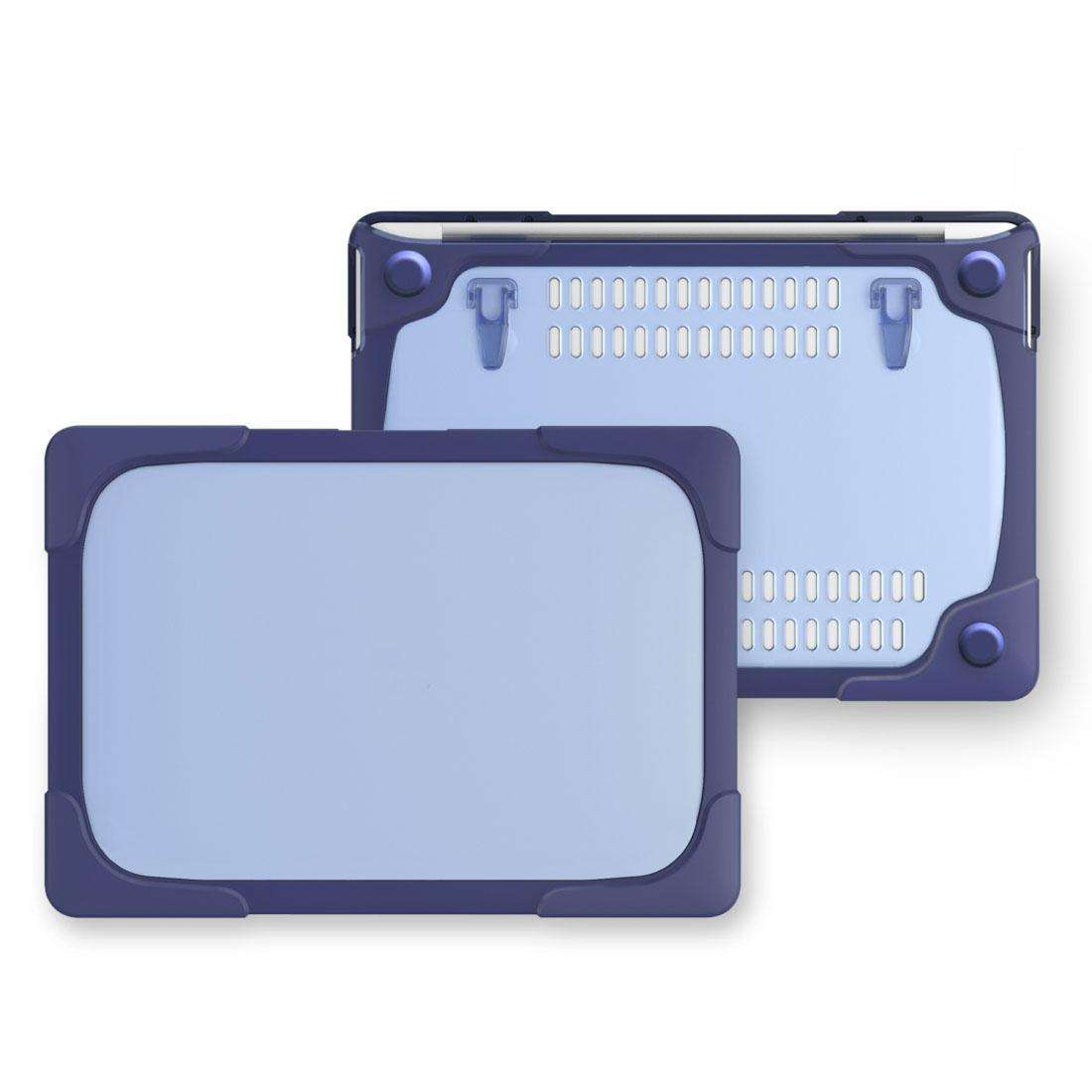 For Macbook Pro 13.3 inch (A1708) & with Touchbar (A1706) Laptop TPU + PC Folding ... (Dark Blue)