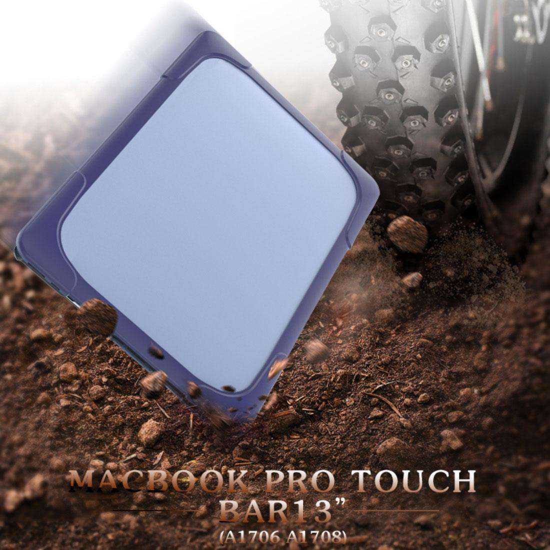 For Macbook Pro 13.3 inch (A1708) & with Touchbar (A1706) Laptop TPU + PC Folding ... (Dark Blue)