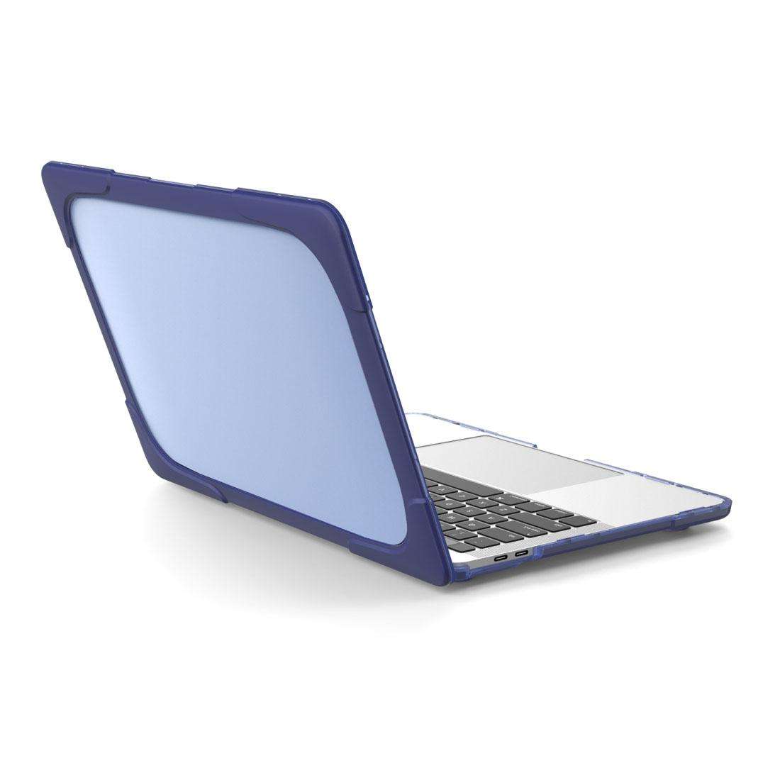 For Macbook Pro 13.3 inch (A1708) & with Touchbar (A1706) Laptop TPU + PC Folding ... (Dark Blue)