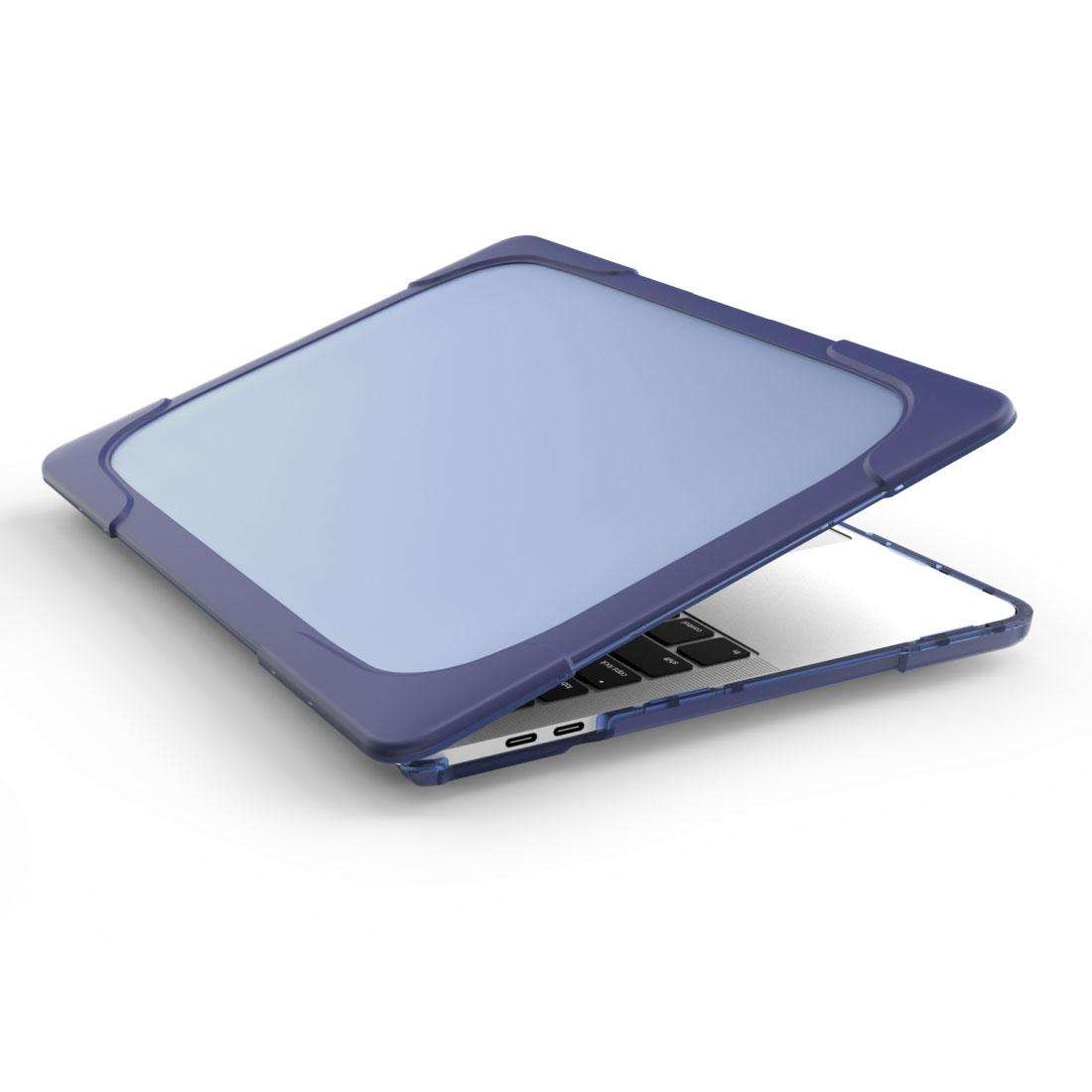 For Macbook Pro 13.3 inch (A1708) & with Touchbar (A1706) Laptop TPU + PC Folding ... (Dark Blue)