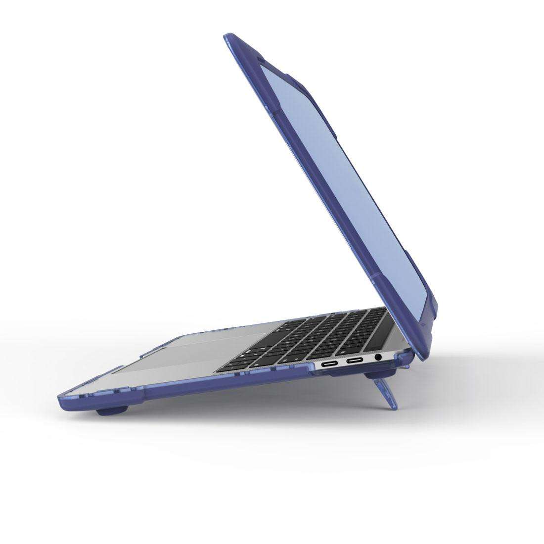For Macbook Pro 13.3 inch (A1708) & with Touchbar (A1706) Laptop TPU + PC Folding ... (Dark Blue)